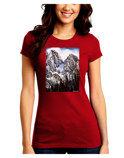 Mountain Landscape 2 Juniors Crew Dark T-Shirt-T-Shirts Juniors Tops-TooLoud-Red-Juniors Fitted Small-Davson Sales