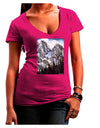 Mountain Landscape 2 Juniors V-Neck Dark T-Shirt-Womens V-Neck T-Shirts-TooLoud-Hot-Pink-Juniors Fitted Small-Davson Sales