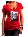 Mountain Landscape 2 Juniors V-Neck Dark T-Shirt-Womens V-Neck T-Shirts-TooLoud-Red-Juniors Fitted Small-Davson Sales