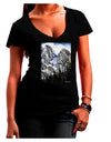 Mountain Landscape 2 Juniors V-Neck Dark T-Shirt-Womens V-Neck T-Shirts-TooLoud-Black-Juniors Fitted Small-Davson Sales