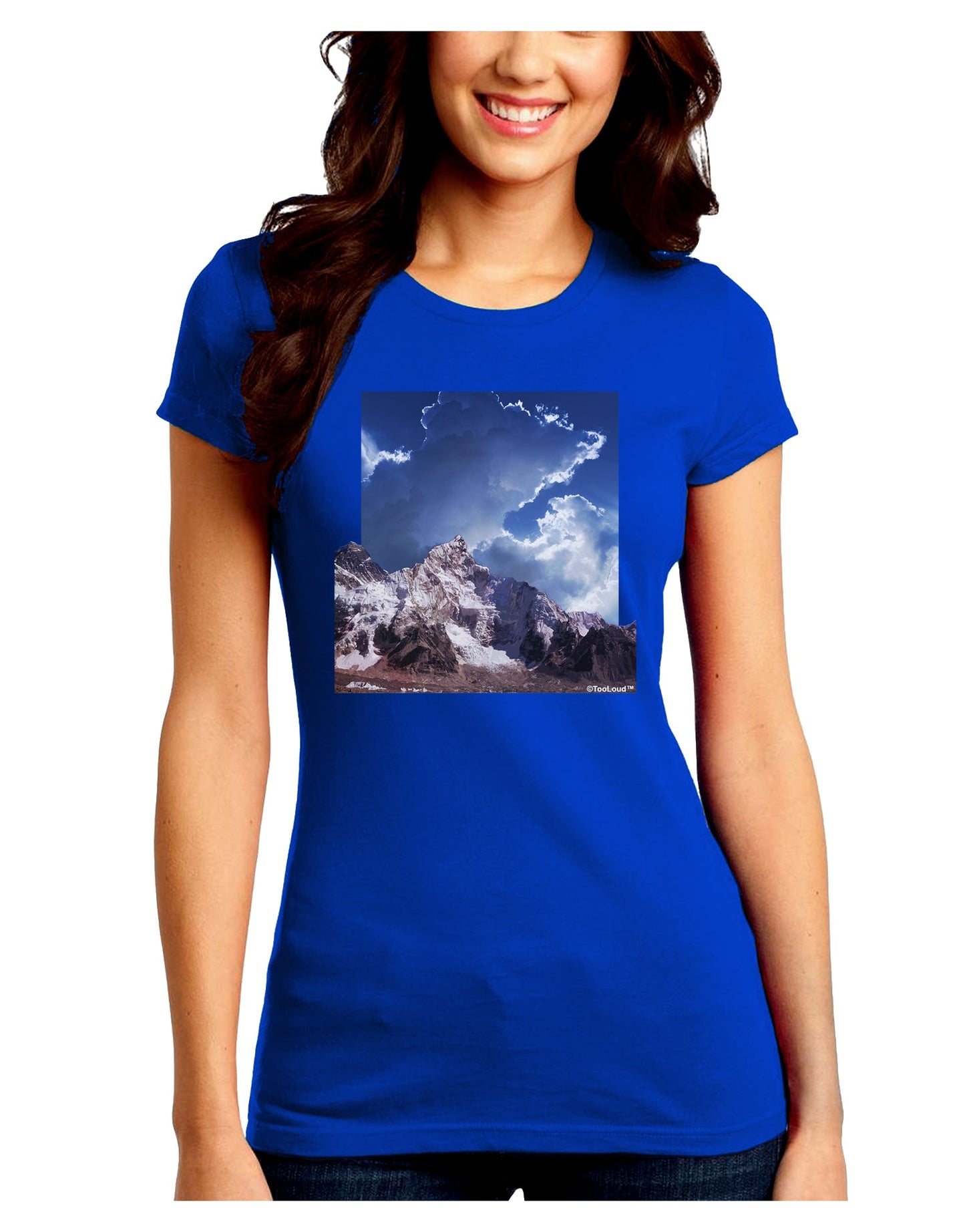 Mountain Pop Out Juniors Crew Dark T-Shirt by TooLoud-T-Shirts Juniors Tops-TooLoud-Royal-Blue-Juniors Fitted Small-Davson Sales