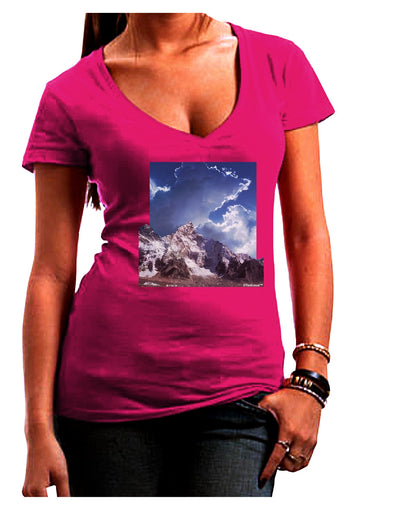 Mountain Pop Out Juniors V-Neck Dark T-Shirt by TooLoud-Womens V-Neck T-Shirts-TooLoud-Hot-Pink-Juniors Fitted Small-Davson Sales
