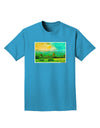 Mountain Sunset Watercolor Adult Dark T-Shirt-Mens T-Shirt-TooLoud-Turquoise-Small-Davson Sales