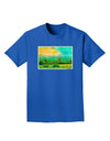 Mountain Sunset Watercolor Adult Dark T-Shirt-Mens T-Shirt-TooLoud-Royal-Blue-Small-Davson Sales