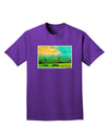 Mountain Sunset Watercolor Adult Dark T-Shirt-Mens T-Shirt-TooLoud-Purple-Small-Davson Sales