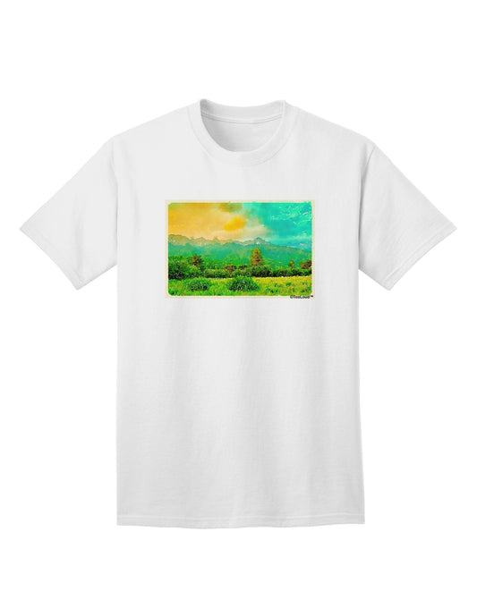 Mountain Sunset Watercolor Adult T-Shirt-Mens T-Shirt-TooLoud-White-Small-Davson Sales