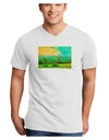 Mountain Sunset Watercolor Adult V-Neck T-shirt-Mens V-Neck T-Shirt-TooLoud-White-Small-Davson Sales