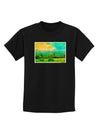 Mountain Sunset Watercolor Childrens Dark T-Shirt-Childrens T-Shirt-TooLoud-Black-X-Small-Davson Sales