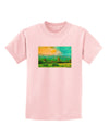 Mountain Sunset Watercolor Childrens T-Shirt-Childrens T-Shirt-TooLoud-PalePink-X-Small-Davson Sales