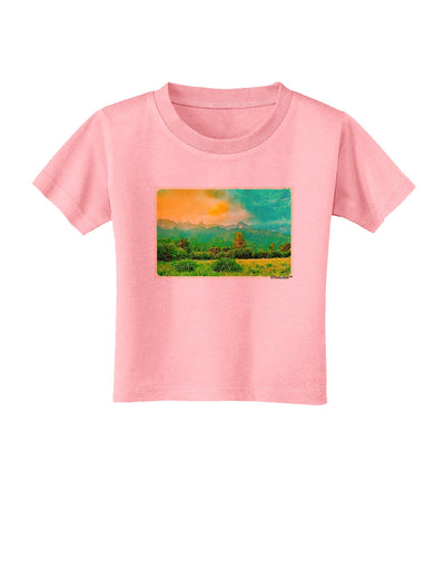 Mountain Sunset Watercolor Toddler T-Shirt-Toddler T-Shirt-TooLoud-Candy-Pink-2T-Davson Sales