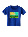 Mountain Sunset Watercolor Toddler T-Shirt Dark-Toddler T-Shirt-TooLoud-Royal-Blue-2T-Davson Sales