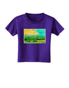 Mountain Sunset Watercolor Toddler T-Shirt Dark-Toddler T-Shirt-TooLoud-Purple-2T-Davson Sales