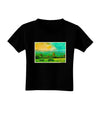 Mountain Sunset Watercolor Toddler T-Shirt Dark-Toddler T-Shirt-TooLoud-Black-2T-Davson Sales