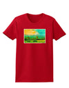 Mountain Sunset Watercolor Womens Dark T-Shirt-TooLoud-Red-X-Small-Davson Sales