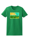 Mountain Sunset Watercolor Womens Dark T-Shirt-TooLoud-Kelly-Green-X-Small-Davson Sales