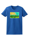 Mountain Sunset Watercolor Womens Dark T-Shirt-TooLoud-Royal-Blue-X-Small-Davson Sales