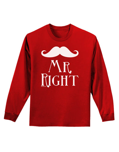 - Mr Right Adult Long Sleeve Dark T-Shirt-TooLoud-Red-Small-Davson Sales