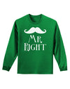 - Mr Right Adult Long Sleeve Dark T-Shirt-TooLoud-Kelly-Green-Small-Davson Sales