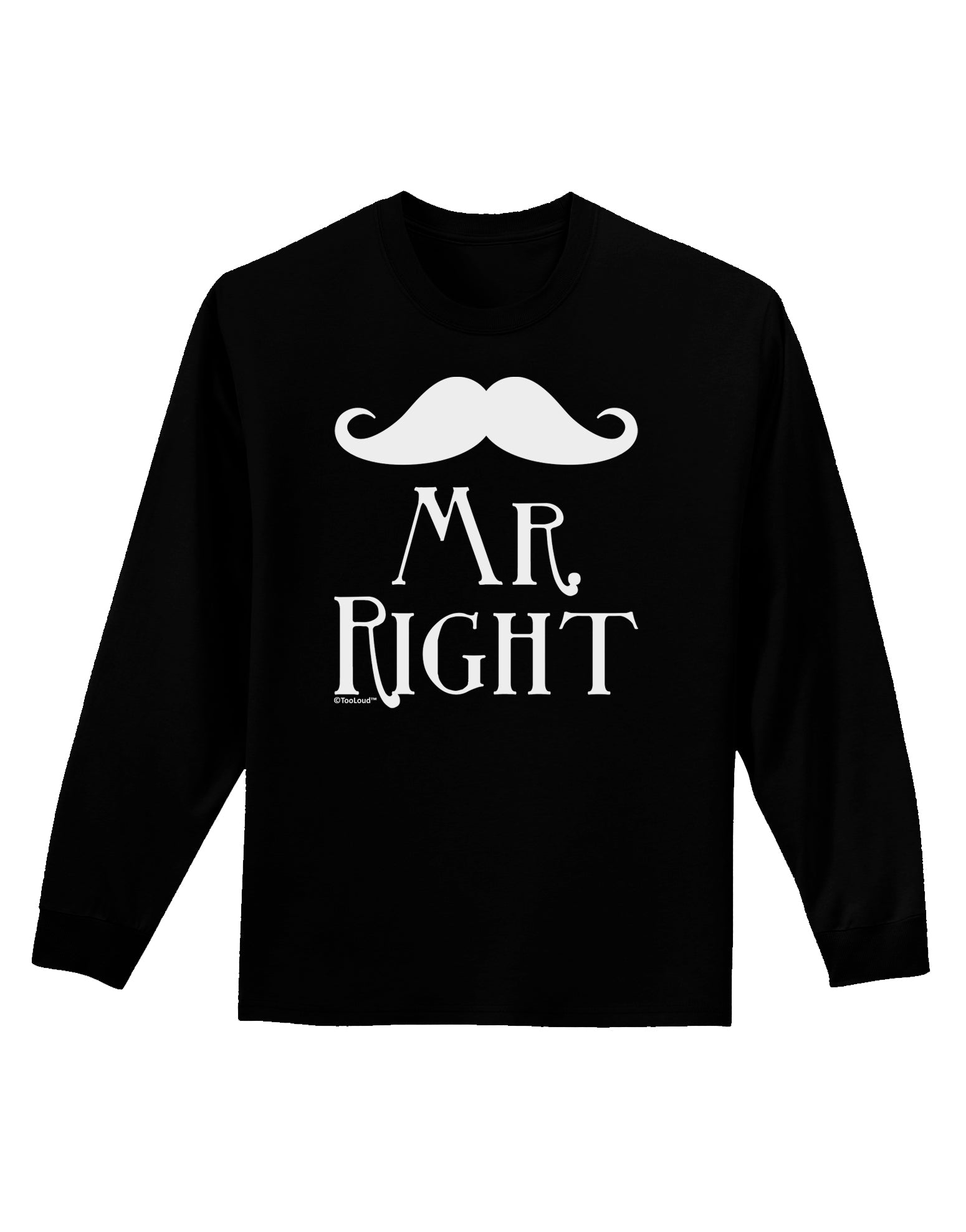 - Mr Right Adult Long Sleeve Dark T-Shirt-TooLoud-Black-Small-Davson Sales
