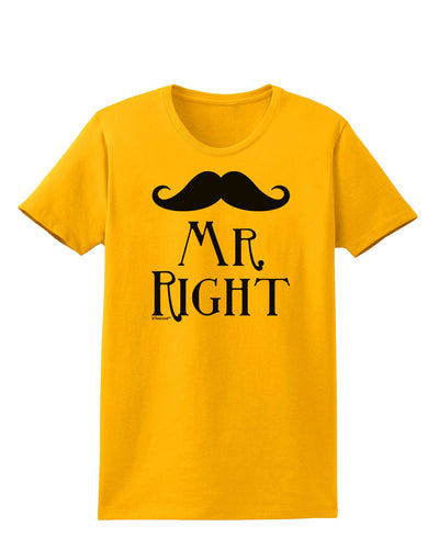 - Mr Right Womens T-Shirt-Womens T-Shirt-TooLoud-Gold-X-Small-Davson Sales