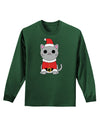 Mr. Whiskerton Santa Suit - Christmas Adult Long Sleeve Dark T-Shirt by TooLoud-TooLoud-Dark-Green-Small-Davson Sales
