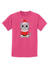 Mr. Whiskerton Santa Suit - Christmas Childrens Dark T-Shirt by TooLoud-Childrens T-Shirt-TooLoud-Sangria-X-Small-Davson Sales