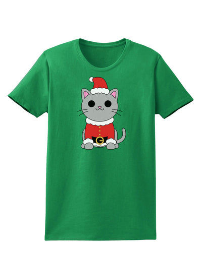 Mr. Whiskerton Santa Suit - Christmas Womens Dark T-Shirt by TooLoud-Womens T-Shirt-TooLoud-Kelly-Green-X-Small-Davson Sales