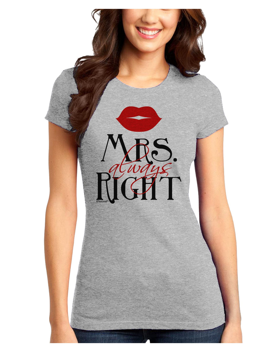 - Mrs Always Right Juniors T-Shirt-Womens Juniors T-Shirt-TooLoud-White-Juniors Fitted X-Small-Davson Sales