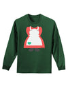 Mrs Santa Claus Character Body Christmas Adult Long Sleeve Dark T-Shirt-TooLoud-Dark-Green-Small-Davson Sales