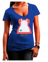 Mrs Santa Claus Character Body Christmas Juniors V-Neck Dark T-Shirt-Womens V-Neck T-Shirts-TooLoud-Royal-Blue-Juniors Fitted Small-Davson Sales