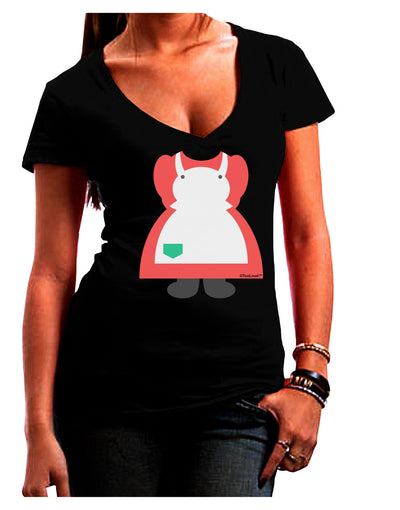 Mrs Santa Claus Character Body Christmas Juniors V-Neck Dark T-Shirt-Womens V-Neck T-Shirts-TooLoud-Black-Juniors Fitted Small-Davson Sales