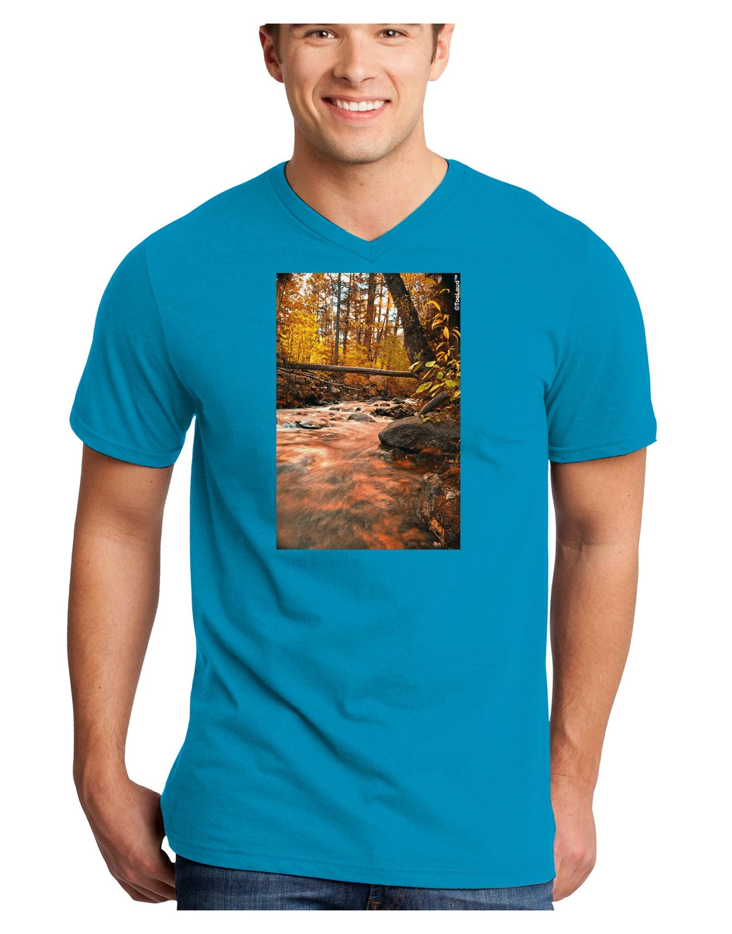 Mt Shavano Colorado Adult Dark V-Neck T-Shirt-TooLoud-Turquoise-Small-Davson Sales