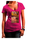 Mt Shavano Colorado Juniors V-Neck Dark T-Shirt-Womens V-Neck T-Shirts-TooLoud-Hot-Pink-Juniors Fitted Small-Davson Sales