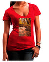 Mt Shavano Colorado Juniors V-Neck Dark T-Shirt-Womens V-Neck T-Shirts-TooLoud-Red-Juniors Fitted Small-Davson Sales