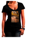 Mt Shavano Colorado Juniors V-Neck Dark T-Shirt-Womens V-Neck T-Shirts-TooLoud-Black-Juniors Fitted Small-Davson Sales