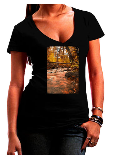 Mt Shavano Colorado Juniors V-Neck Dark T-Shirt-Womens V-Neck T-Shirts-TooLoud-Black-Juniors Fitted Small-Davson Sales