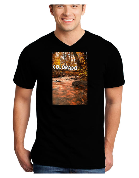 Mt Shavano Colorado Text Adult Dark V-Neck T-Shirt-TooLoud-Black-Small-Davson Sales