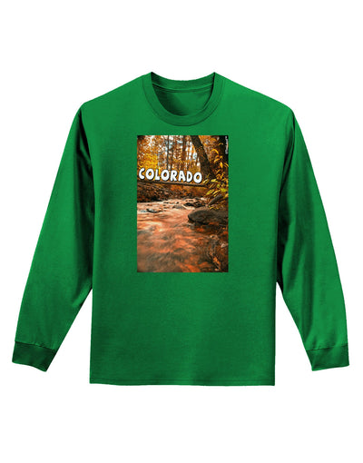 Mt Shavano Colorado Text Adult Long Sleeve Dark T-Shirt-TooLoud-Kelly-Green-Small-Davson Sales