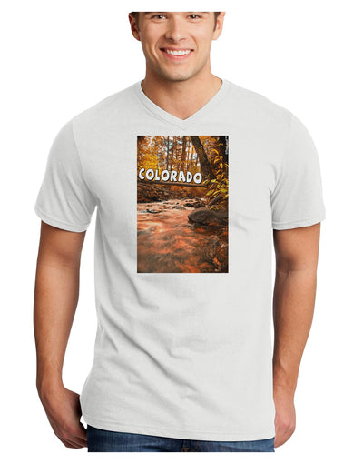 Mt Shavano Colorado Text Adult V-Neck T-shirt-Mens V-Neck T-Shirt-TooLoud-White-Small-Davson Sales