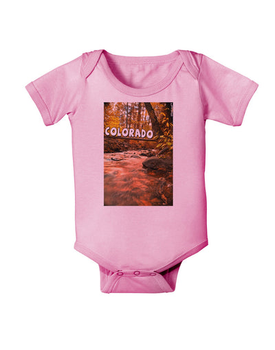 Mt Shavano Colorado Text Baby Romper Bodysuit-Baby Romper-TooLoud-Pink-06-Months-Davson Sales