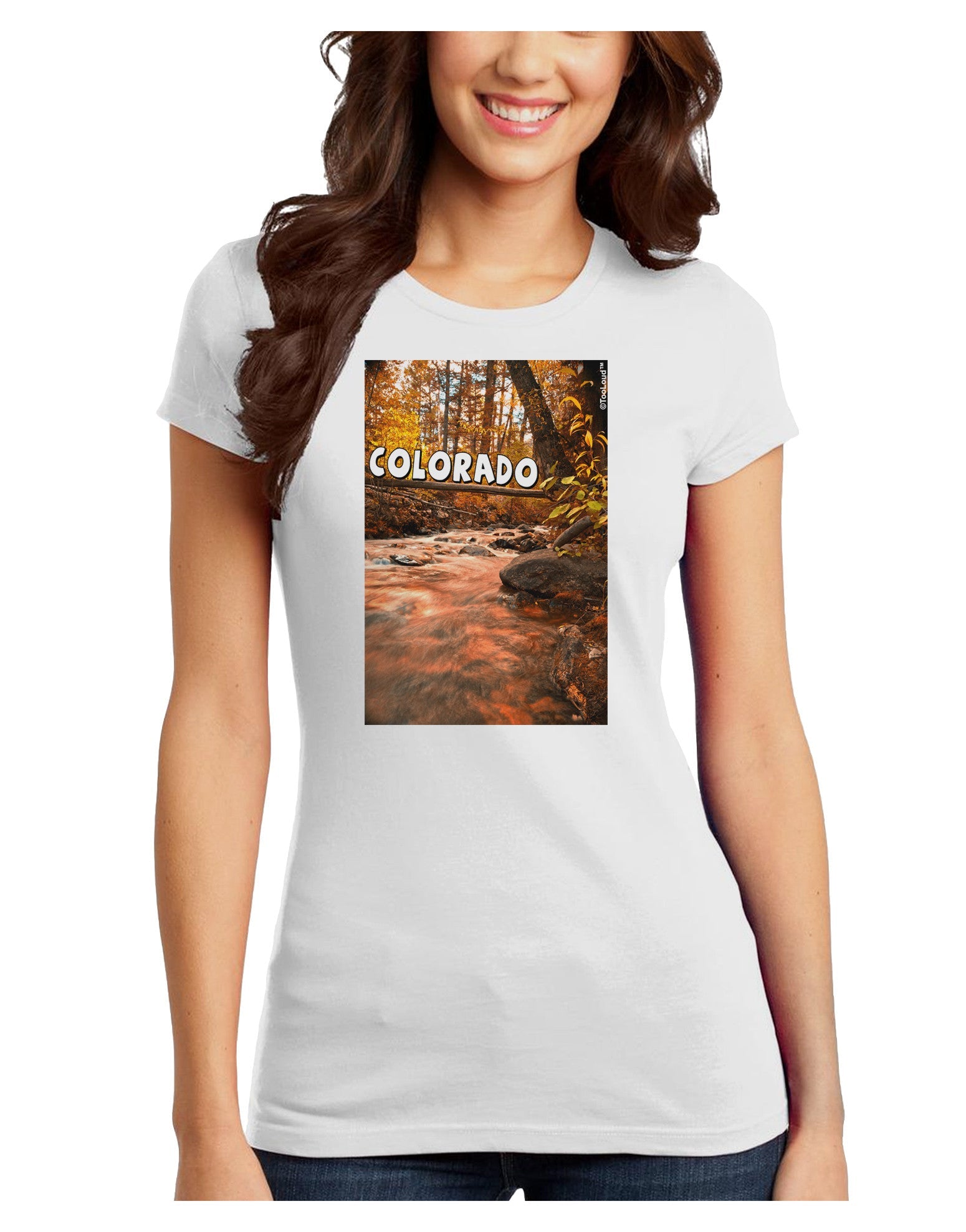 Mt Shavano Colorado Text Juniors T-Shirt-Womens Juniors T-Shirt-TooLoud-White-Juniors Fitted X-Small-Davson Sales
