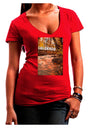 Mt Shavano Colorado Text Juniors V-Neck Dark T-Shirt-Womens V-Neck T-Shirts-TooLoud-Red-Juniors Fitted Small-Davson Sales