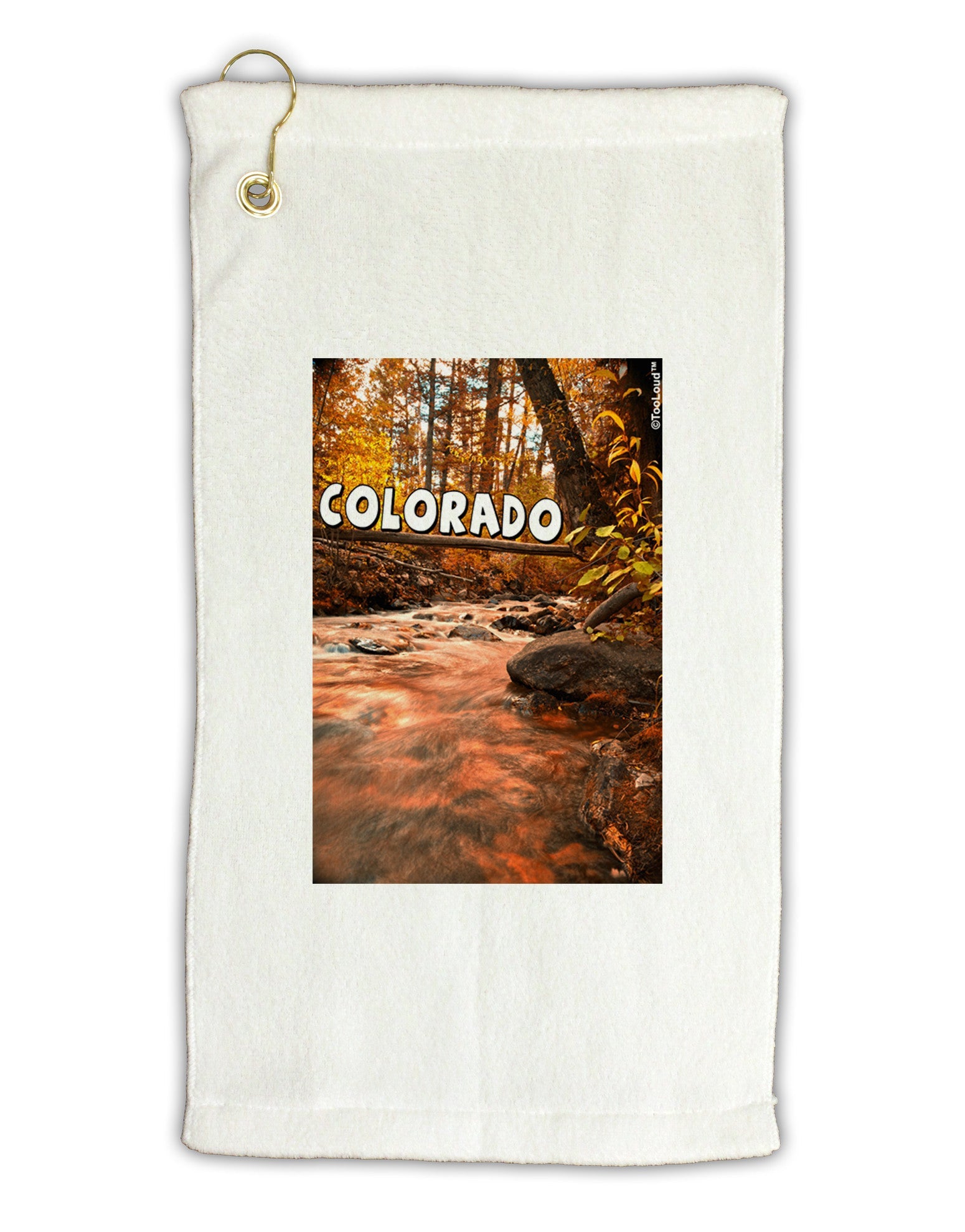 Mt Shavano Colorado Text Micro Terry Gromet Golf Towel 11"x19-Golf Towel-TooLoud-White-Davson Sales