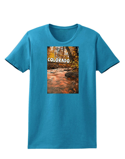 Mt Shavano Colorado Text Womens Dark T-Shirt-TooLoud-Turquoise-X-Small-Davson Sales