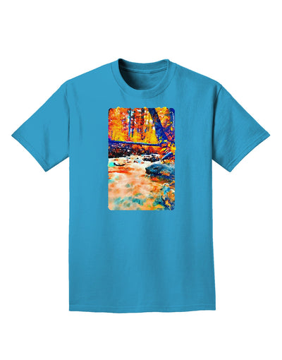 Mt Shavano Colorado Watercolor Adult Dark T-Shirt-Mens T-Shirt-TooLoud-Turquoise-Small-Davson Sales