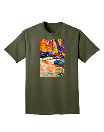 Mt Shavano Colorado Watercolor Adult Dark T-Shirt-Mens T-Shirt-TooLoud-Military-Green-Small-Davson Sales