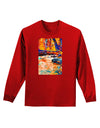 Mt Shavano Colorado Watercolor Adult Long Sleeve Dark T-Shirt-TooLoud-Red-Small-Davson Sales