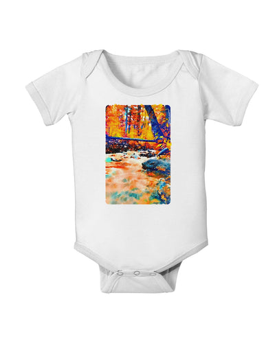 Mt Shavano Colorado Watercolor Baby Romper Bodysuit-Baby Romper-TooLoud-White-06-Months-Davson Sales