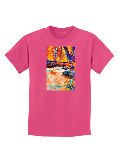 Mt Shavano Colorado Watercolor Childrens Dark T-Shirt-Childrens T-Shirt-TooLoud-Sangria-X-Small-Davson Sales