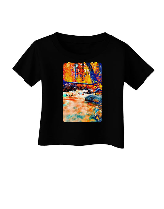 Mt Shavano Colorado Watercolor Infant T-Shirt Dark-Infant T-Shirt-TooLoud-Black-06-Months-Davson Sales